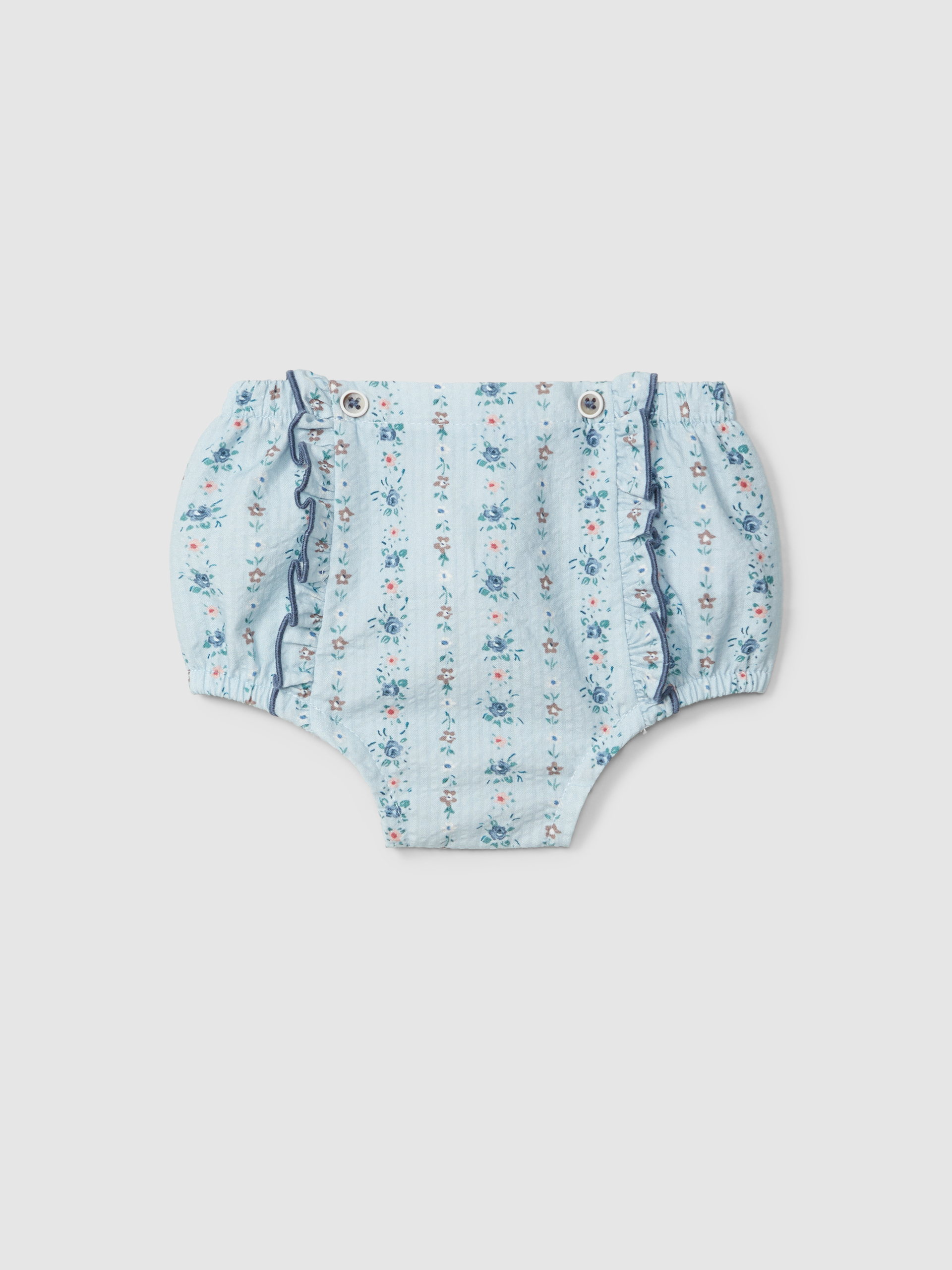 Floral print seersucker pull-up diaper cover