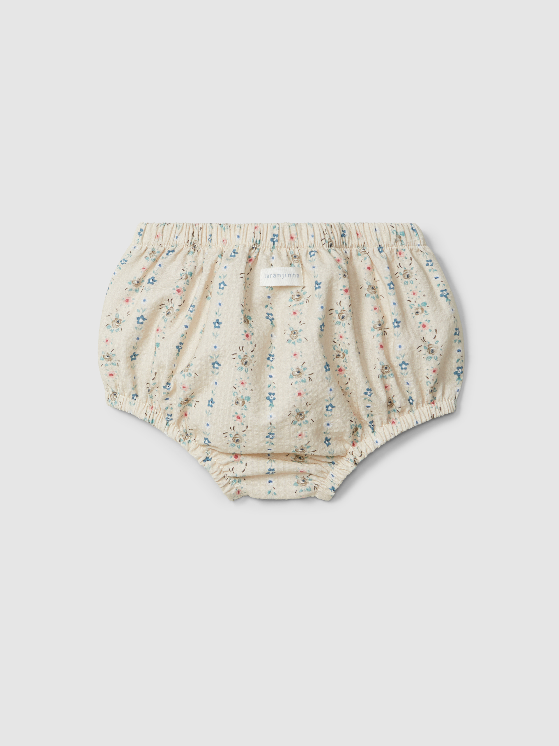 Floral print seersucker pull-up diaper cover