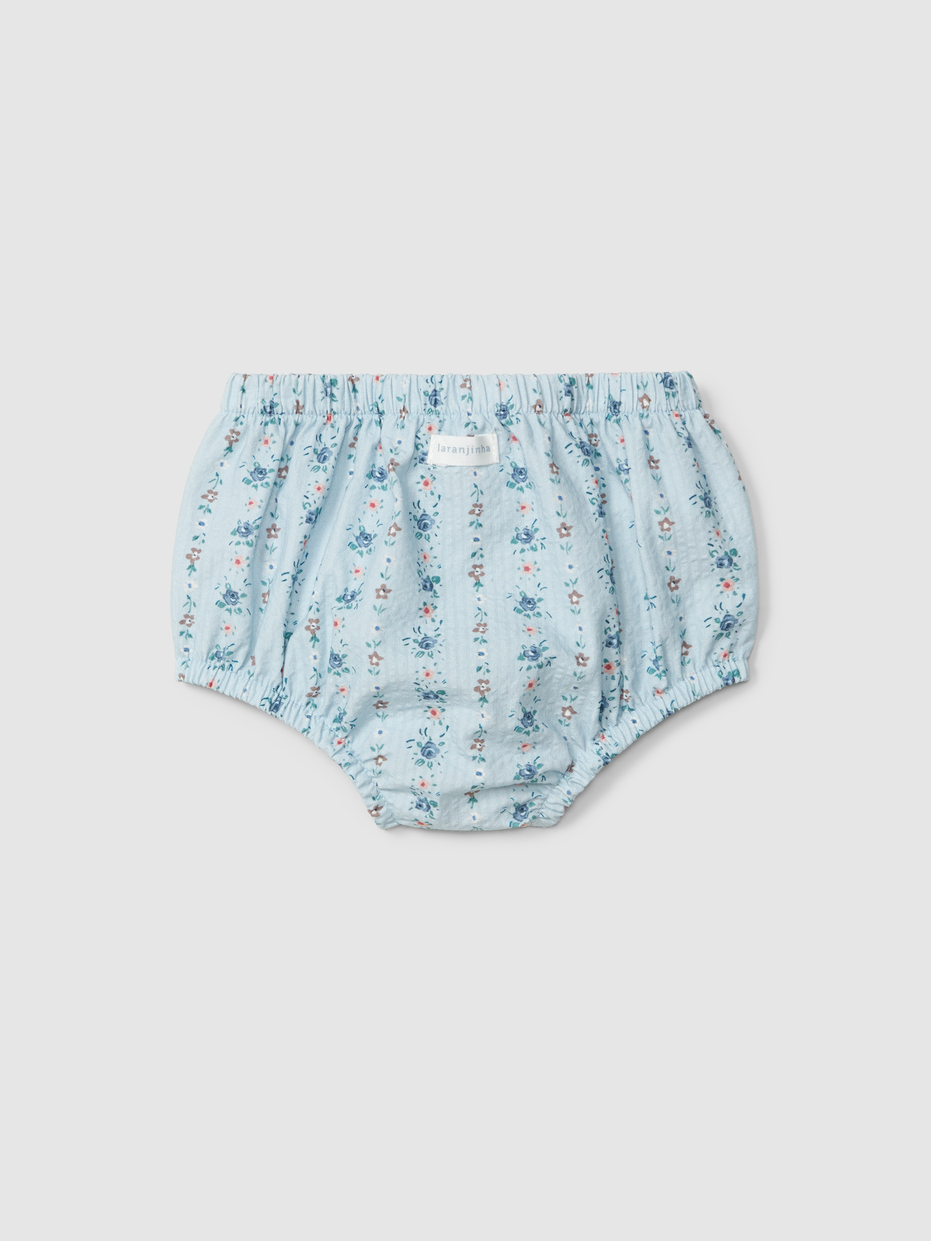 Floral print seersucker pull-up diaper cover