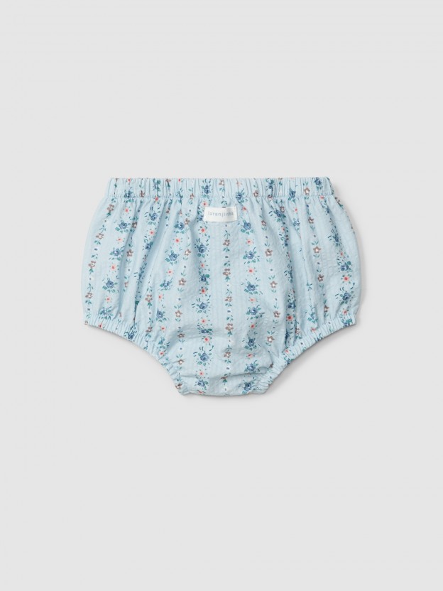 Floral print seersucker pull-up diaper cover Floral print seersucker pull-up diaper cover