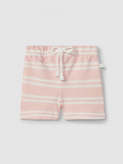 Striped pull-up shorts