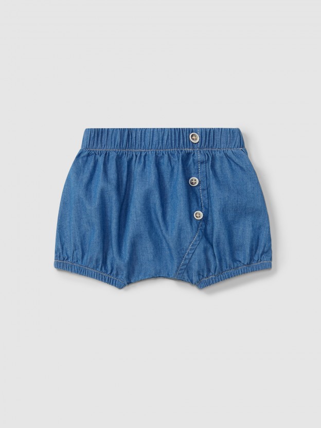 Pantal�n corto pull-up en vaquero fino
