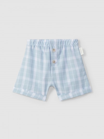 Pantalón corto pull-up cuadros Pantalón corto pull-up cuadros