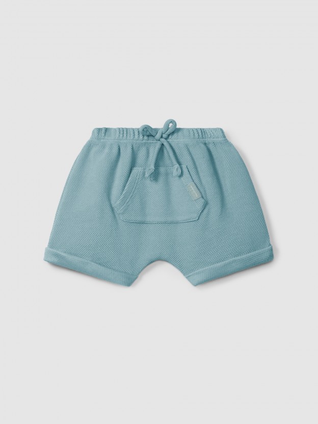 Striped pull-up shorts in piqu�
