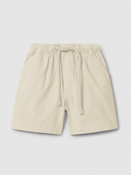 Plain pull-up shorts in twill with three pockets Plain pull-up shorts in twill with three pockets
