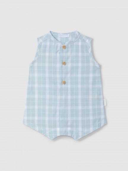 Short-leg check romper