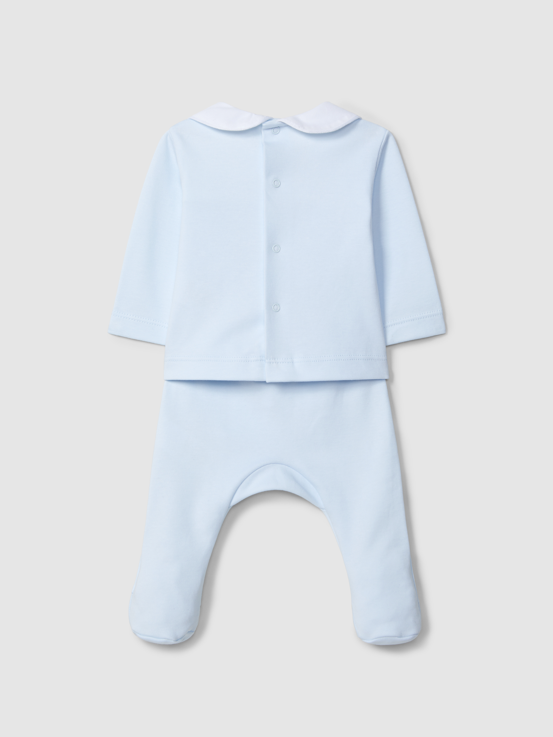Fato de duas peças com detalhe jacquard de riscas