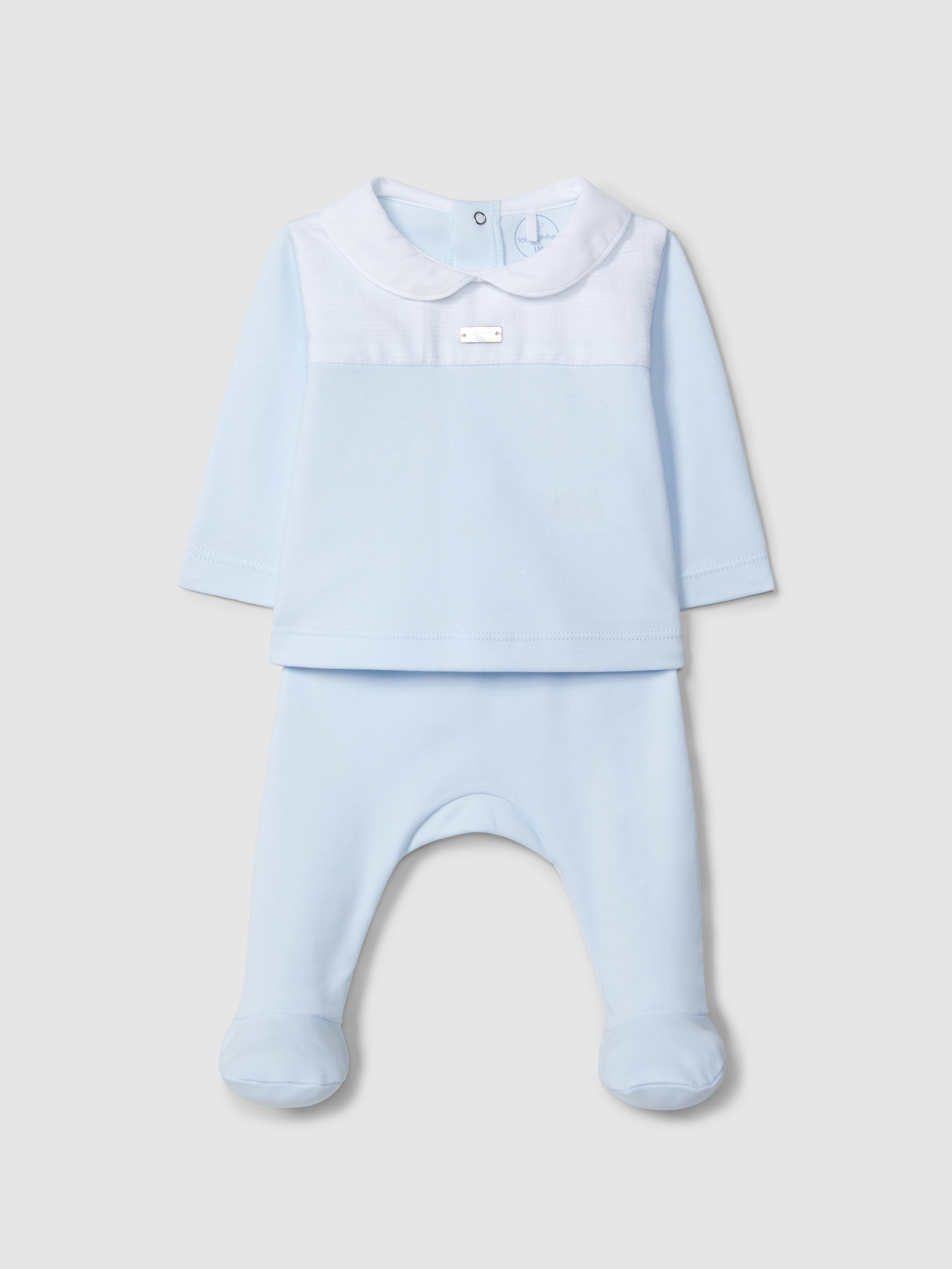 Fato de duas peças com detalhe jacquard de riscas