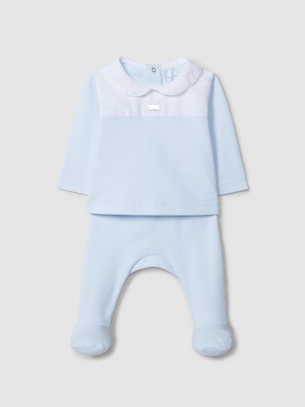 Two-piece set with striped jacquard detail Two-piece set with striped jacquard detail