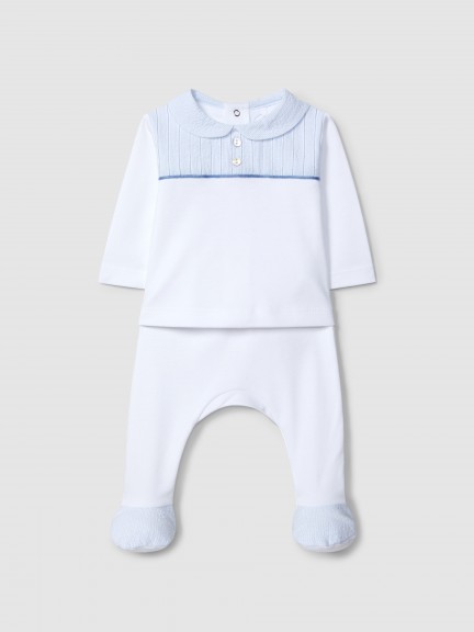 Two-piece set with printed chest yoke Two-piece set with printed chest yoke