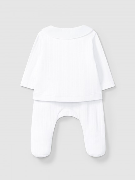 Ensemble composé de deux pièces coton biologique avec détail brodé Ensemble composé de deux pièces coton biologique avec détail brodé