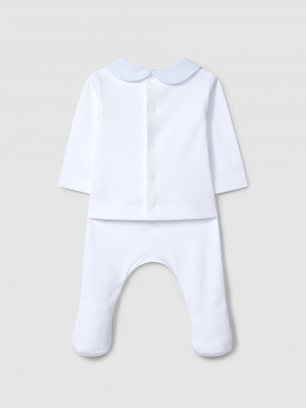 Two-piece set with printed chest yoke Two-piece set with printed chest yoke