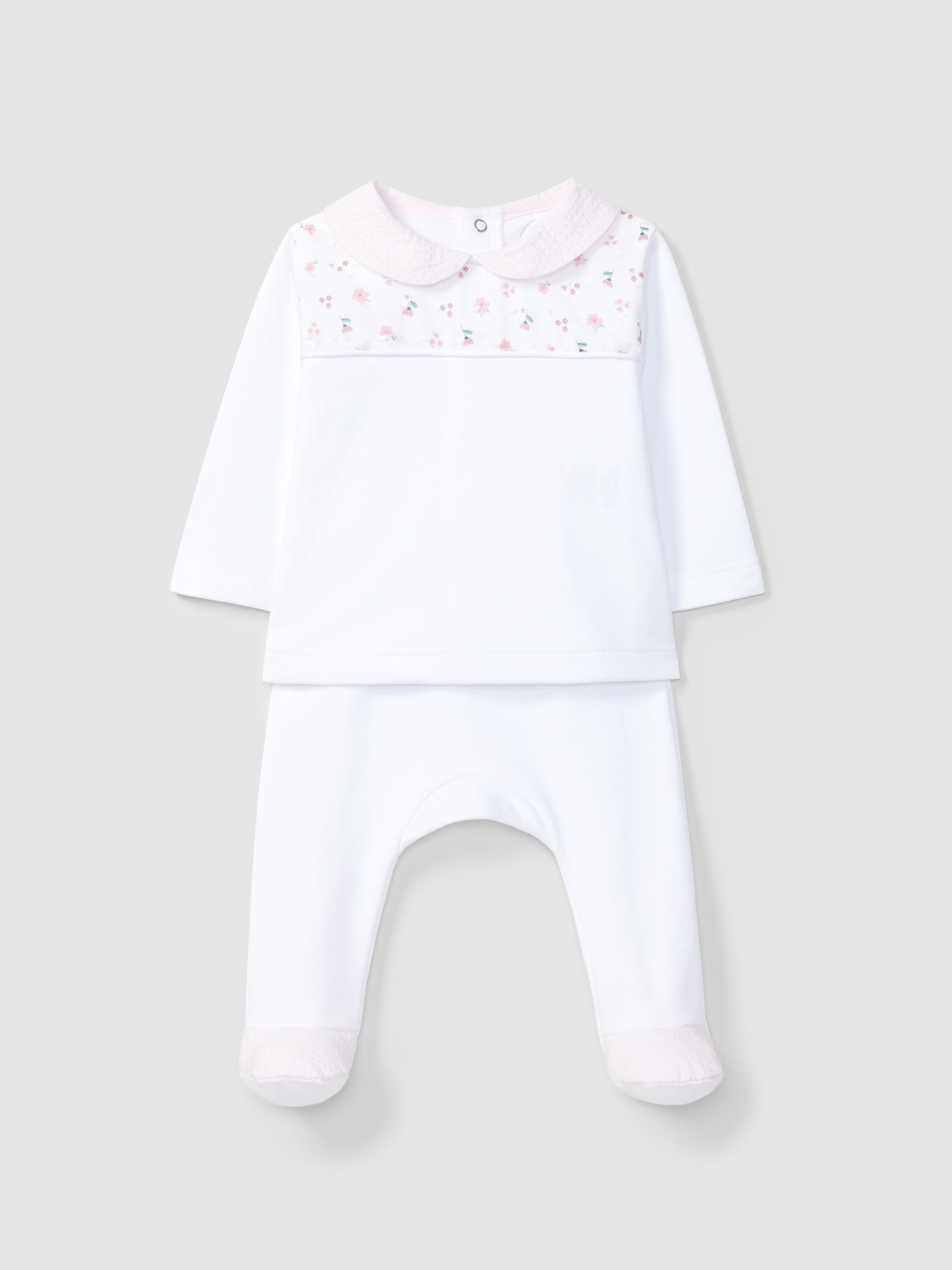 Two-piece set with printed chest yoke
