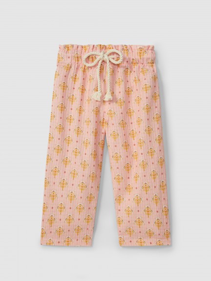 Calças pull-up estampado floral Calças pull-up estampado floral