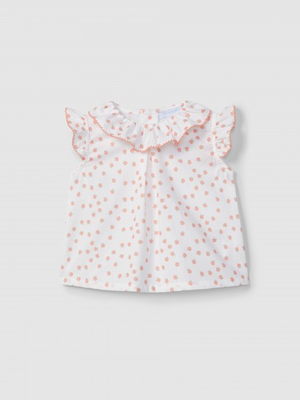 Blusa com detalhes em cor contraste Blusa com detalhes em cor contraste
