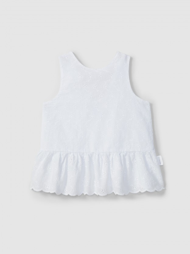 Top in English embroidery