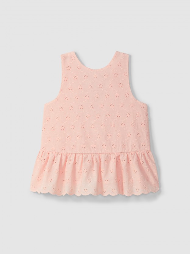 Top in English embroidery