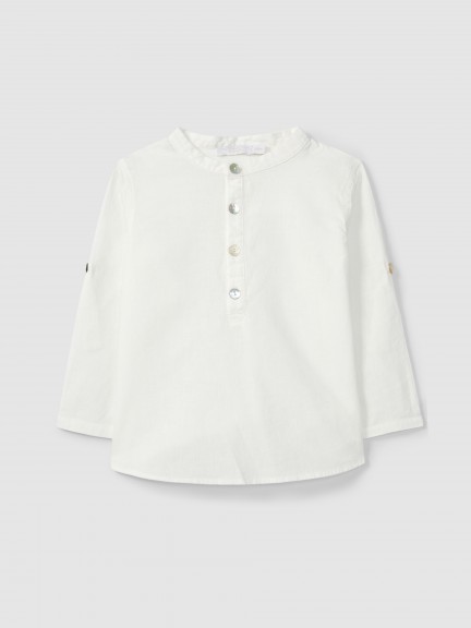 Shirt linen mandarin collar Shirt linen mandarin collar