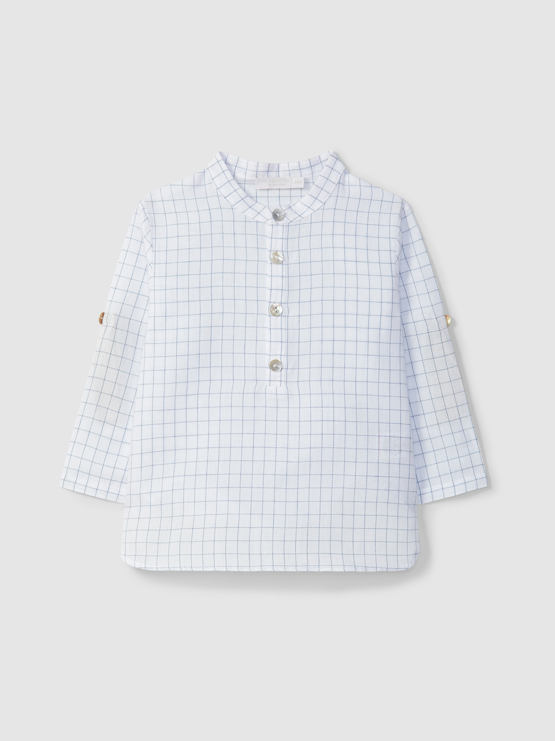 Camisa gola mao quadricula