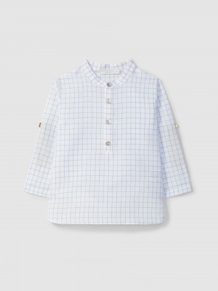 Shirt mandarin collar checkered Shirt mandarin collar checkered