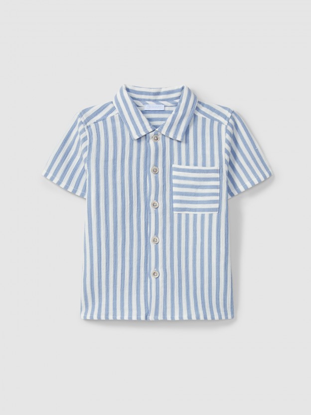 Chemise en gaze � rayures