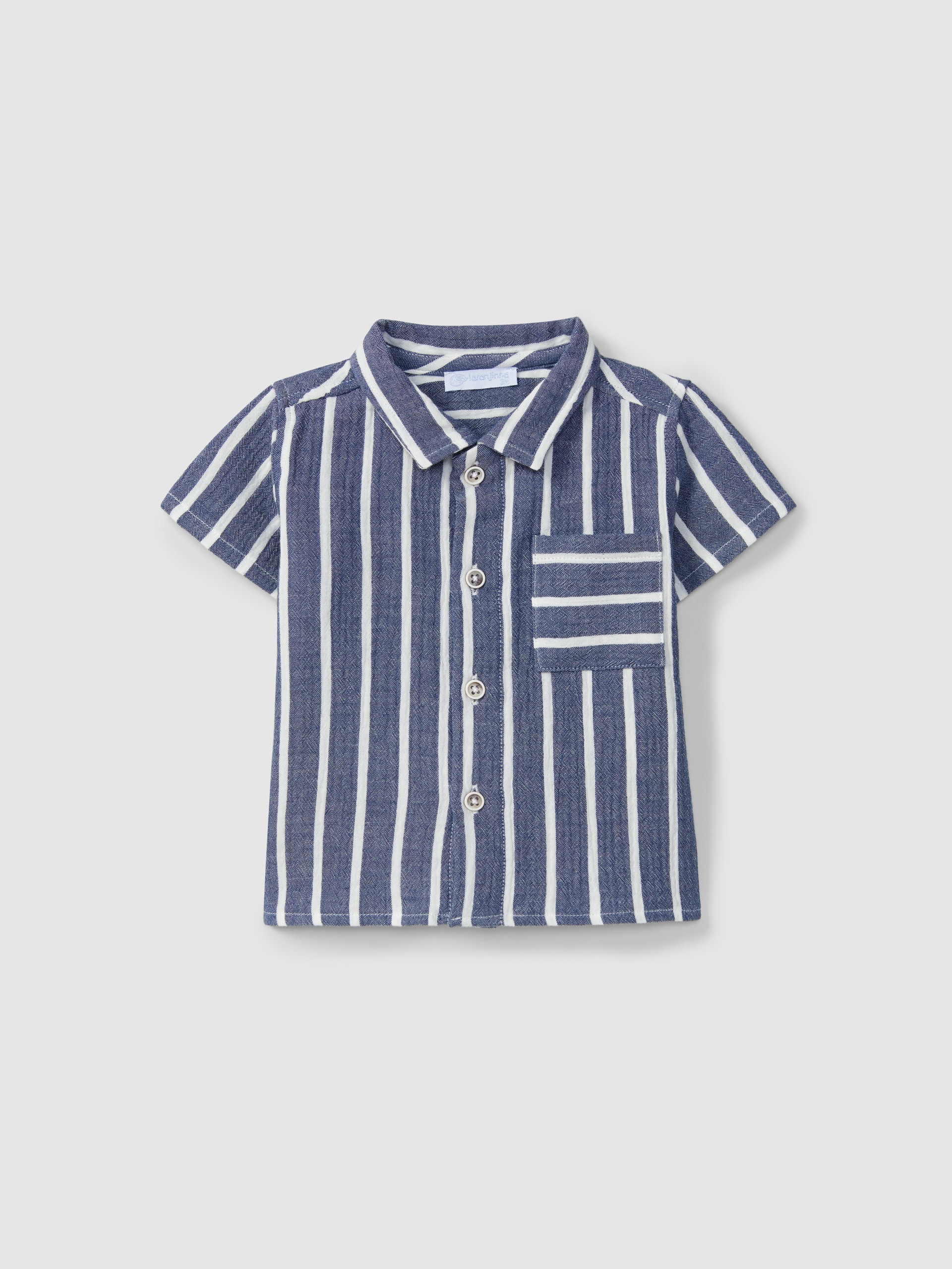 Camisa em gaze de riscas