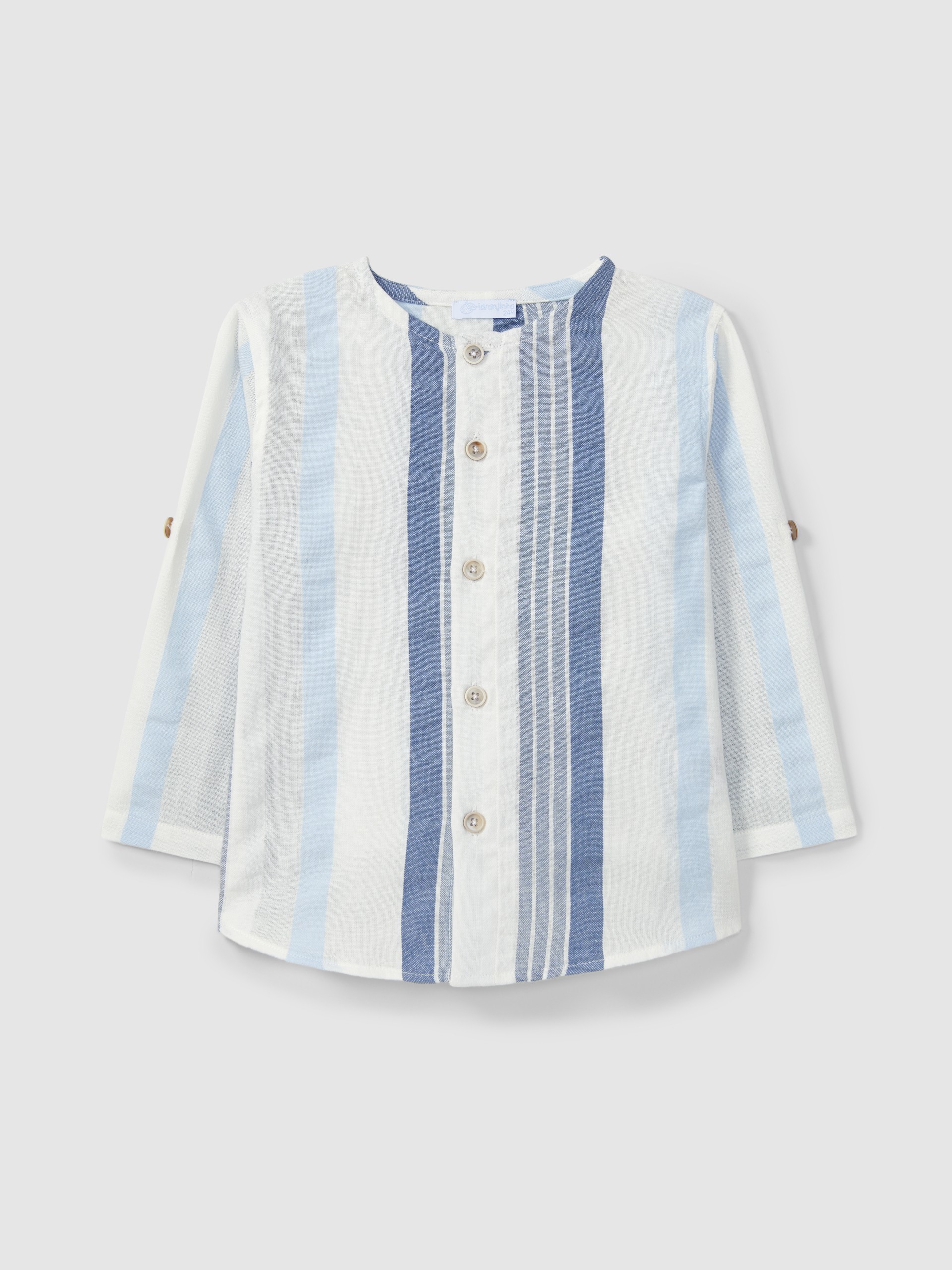 Camisa gola mao tecido texturado de riscas
