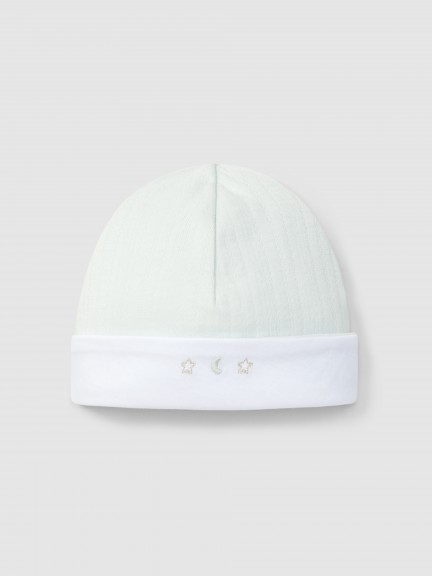Bonnet coton biologique avec détail de broderie Bonnet coton biologique avec détail de broderie
