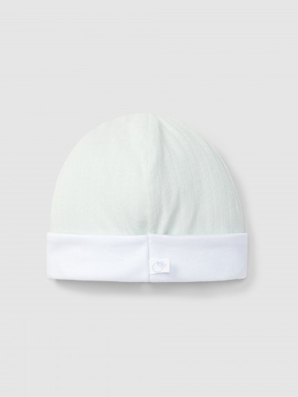 Bonnet coton biologique avec détail de broderie Bonnet coton biologique avec détail de broderie