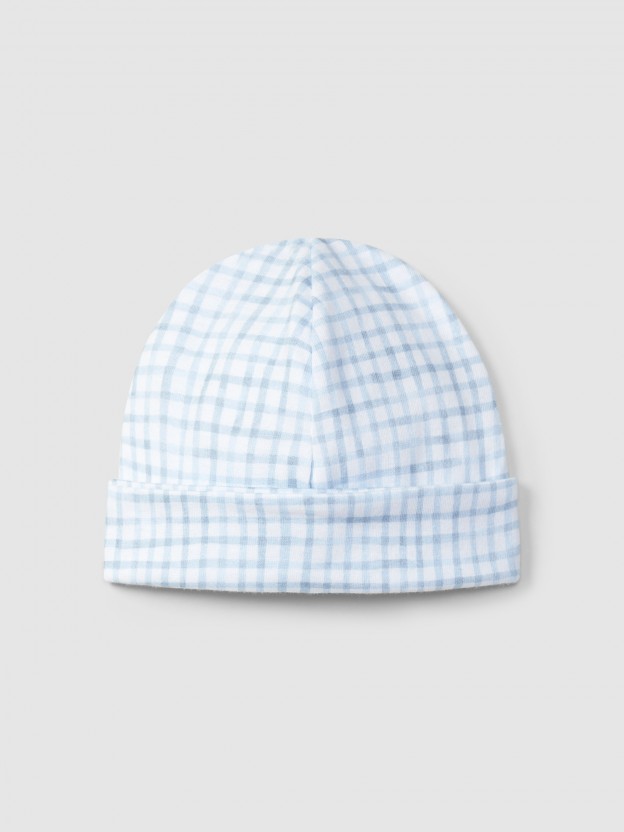 Printed cotton beanie