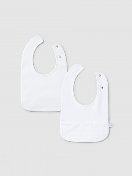 Pack of two striped jacquard bibs