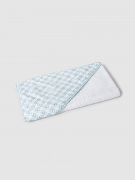Serviette de bain imprim�e d�tail carreaux vichy