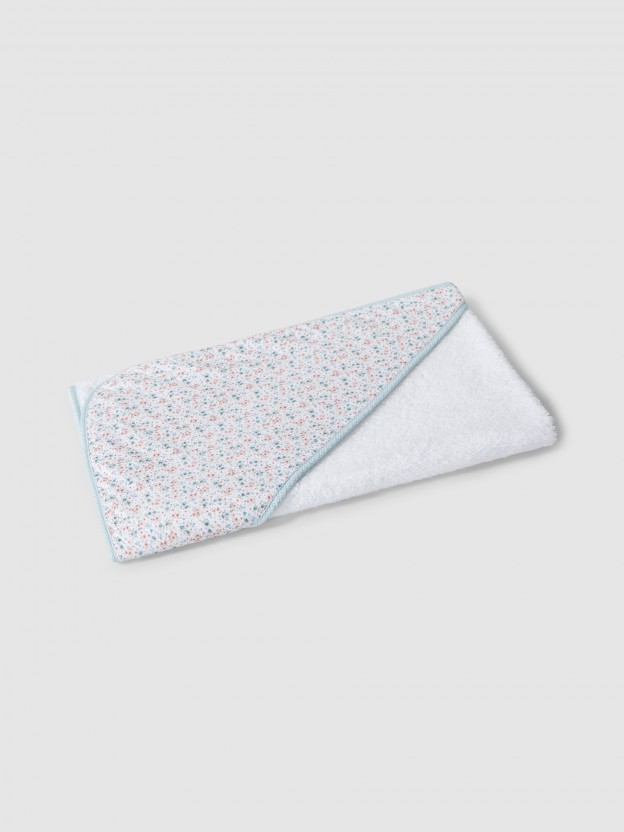 Serviette de bain imprim�e d�tail carreaux vichy