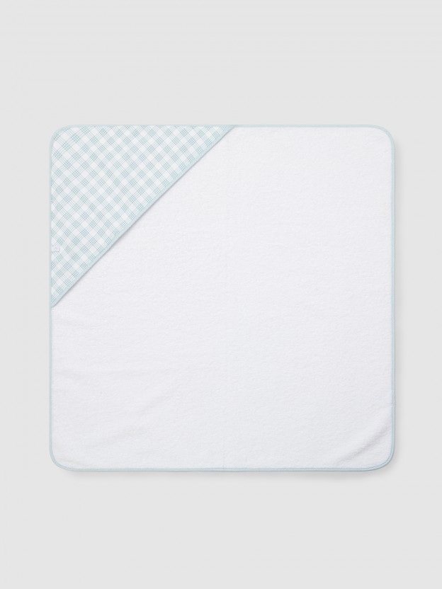 Serviette de bain imprim�e d�tail carreaux vichy