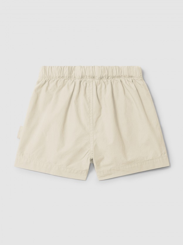 Jupe-culotte en serg� avec d�tail de ruban d�coratif