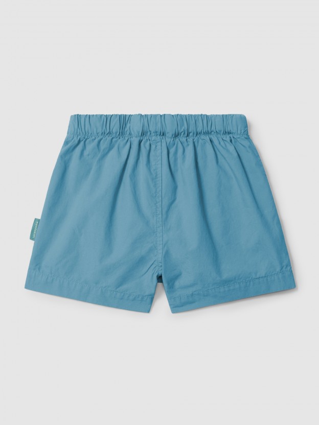 Jupe-culotte en serg� avec d�tail de ruban d�coratif
