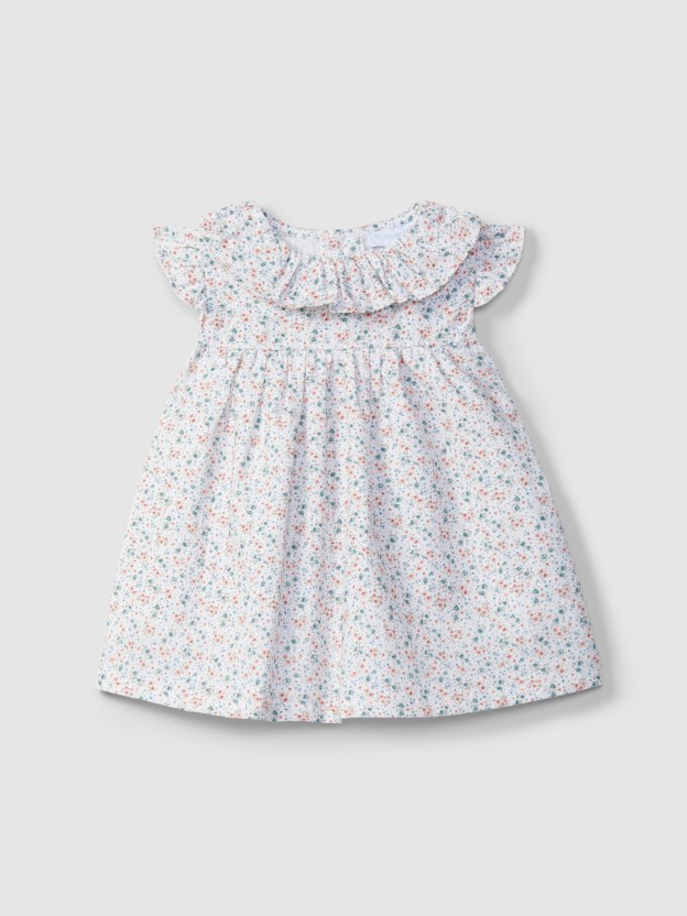 Vestido flores seersucker