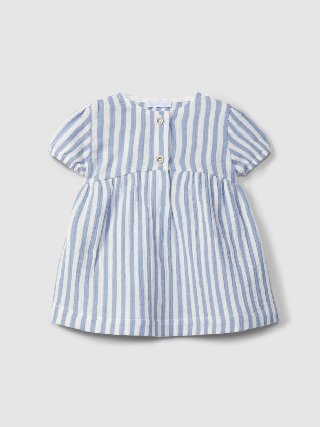 Dress in striped gauze Dress in striped gauze
