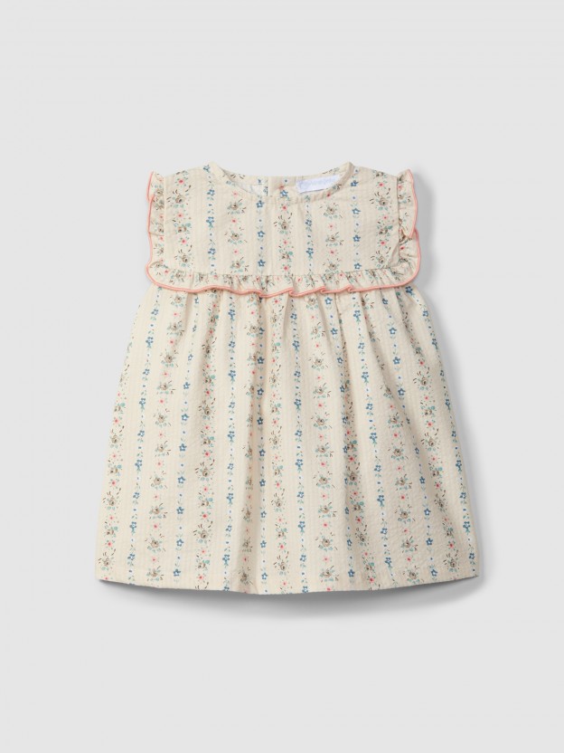 Vestido seersucker estampado floral Vestido seersucker estampado floral