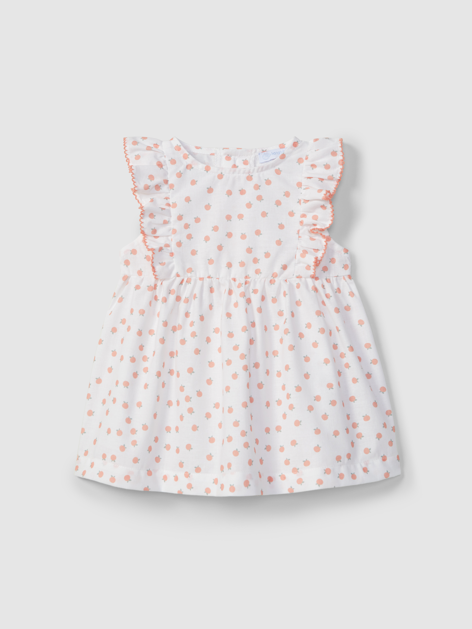 Dress printed with contrast colour details