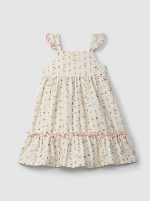 Vestido seersucker estampado floral Vestido seersucker estampado floral