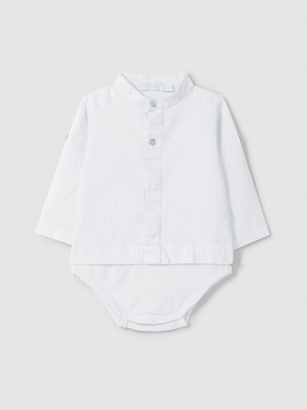 Body Camisa cuello mao en lino Body Camisa cuello mao en lino