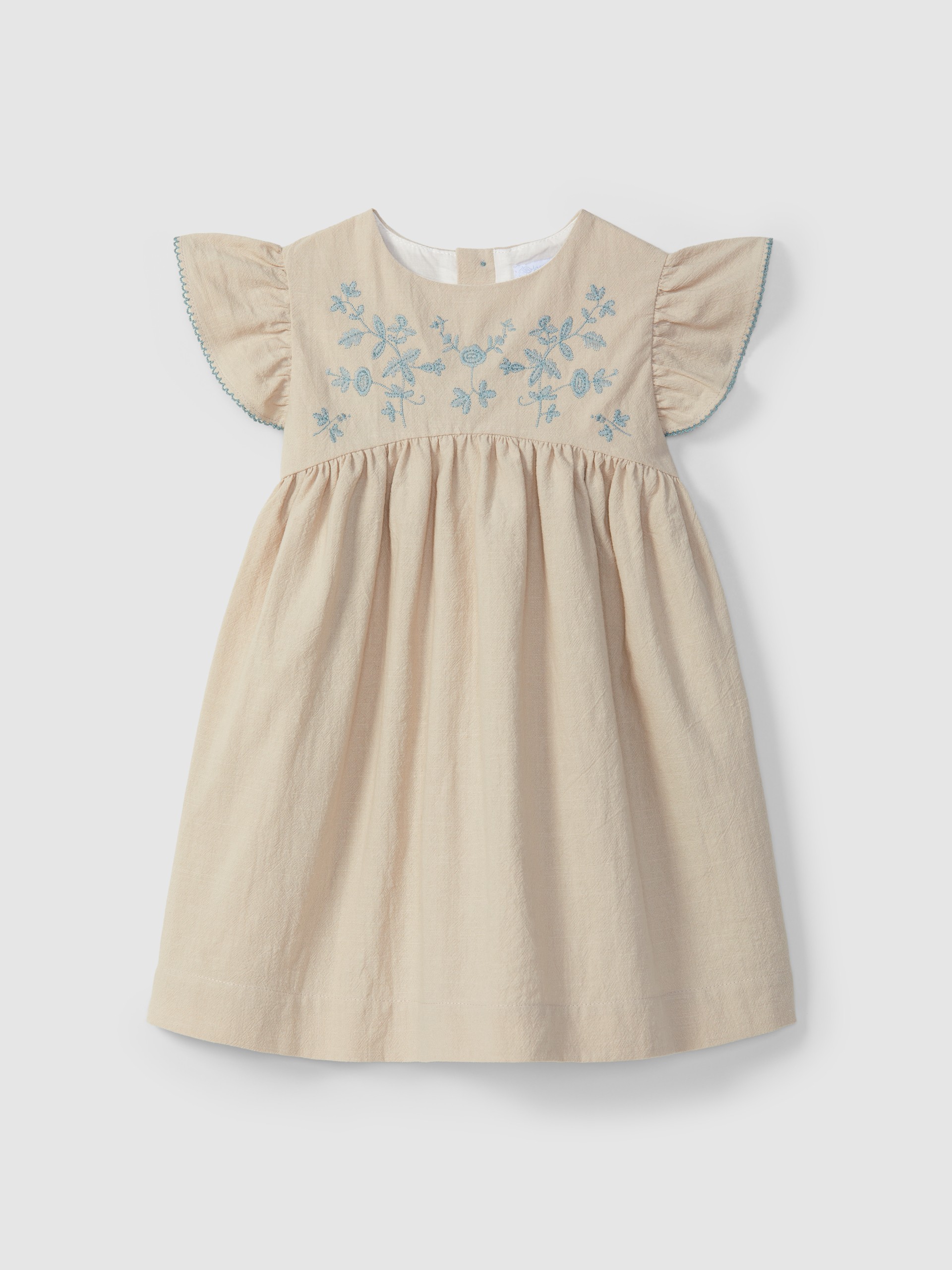 Robe coton texturé et broderie