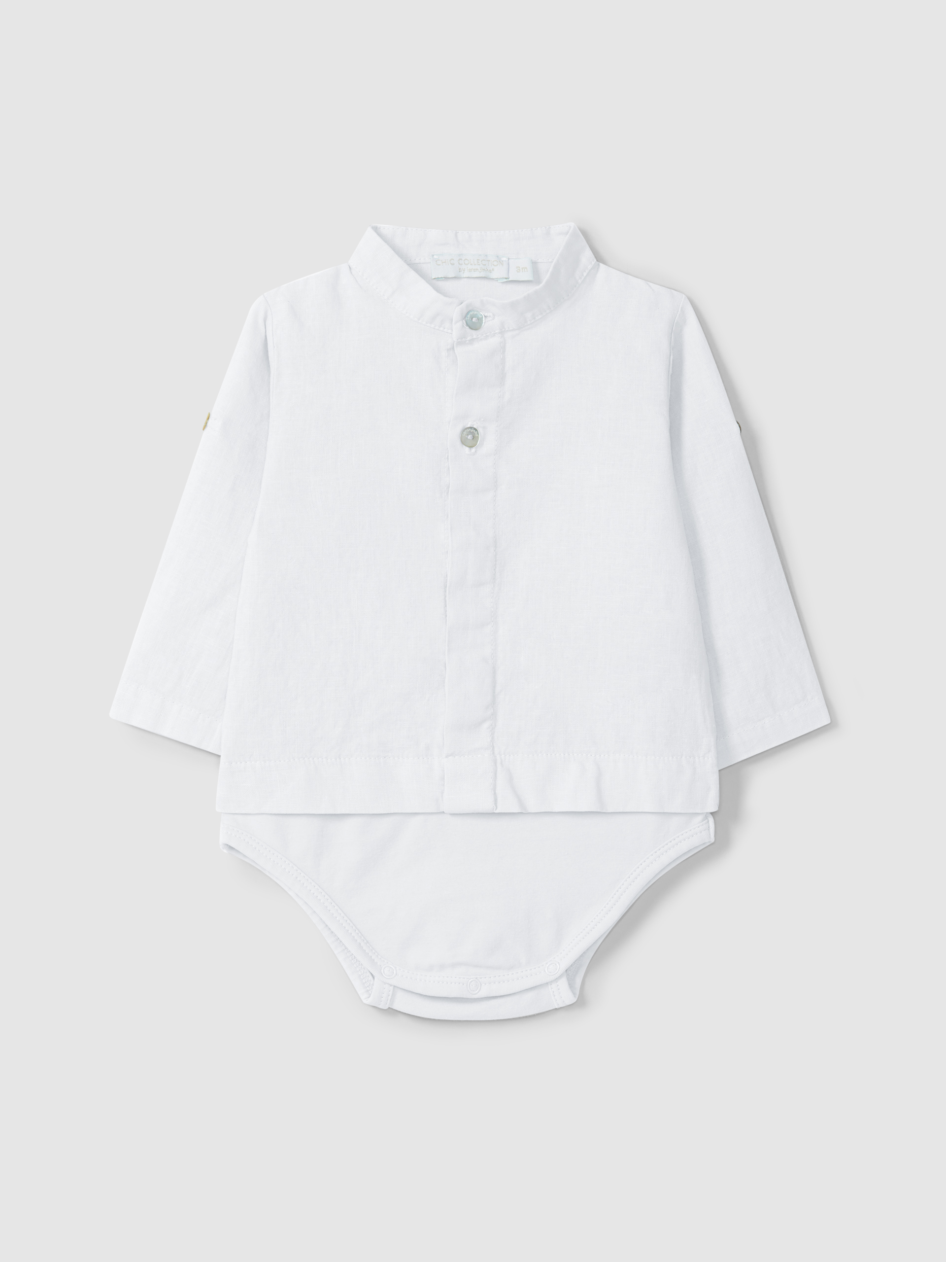 Body-camisa gola mao em linho