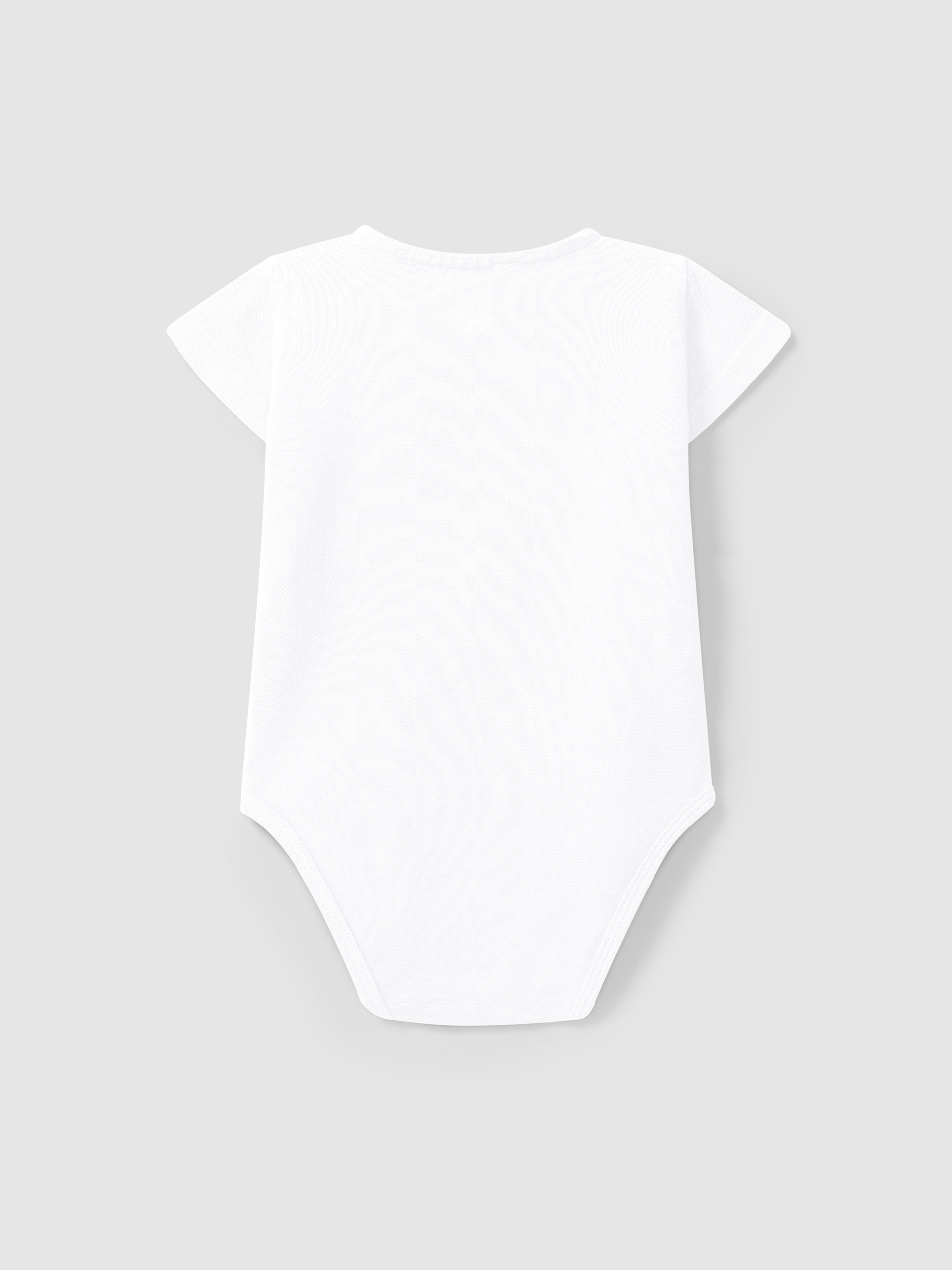 Piqué bodysuit mandarin collar