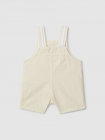 Dungaree shorts straps with stripes in contrast color Dungaree shorts straps with stripes in contrast color