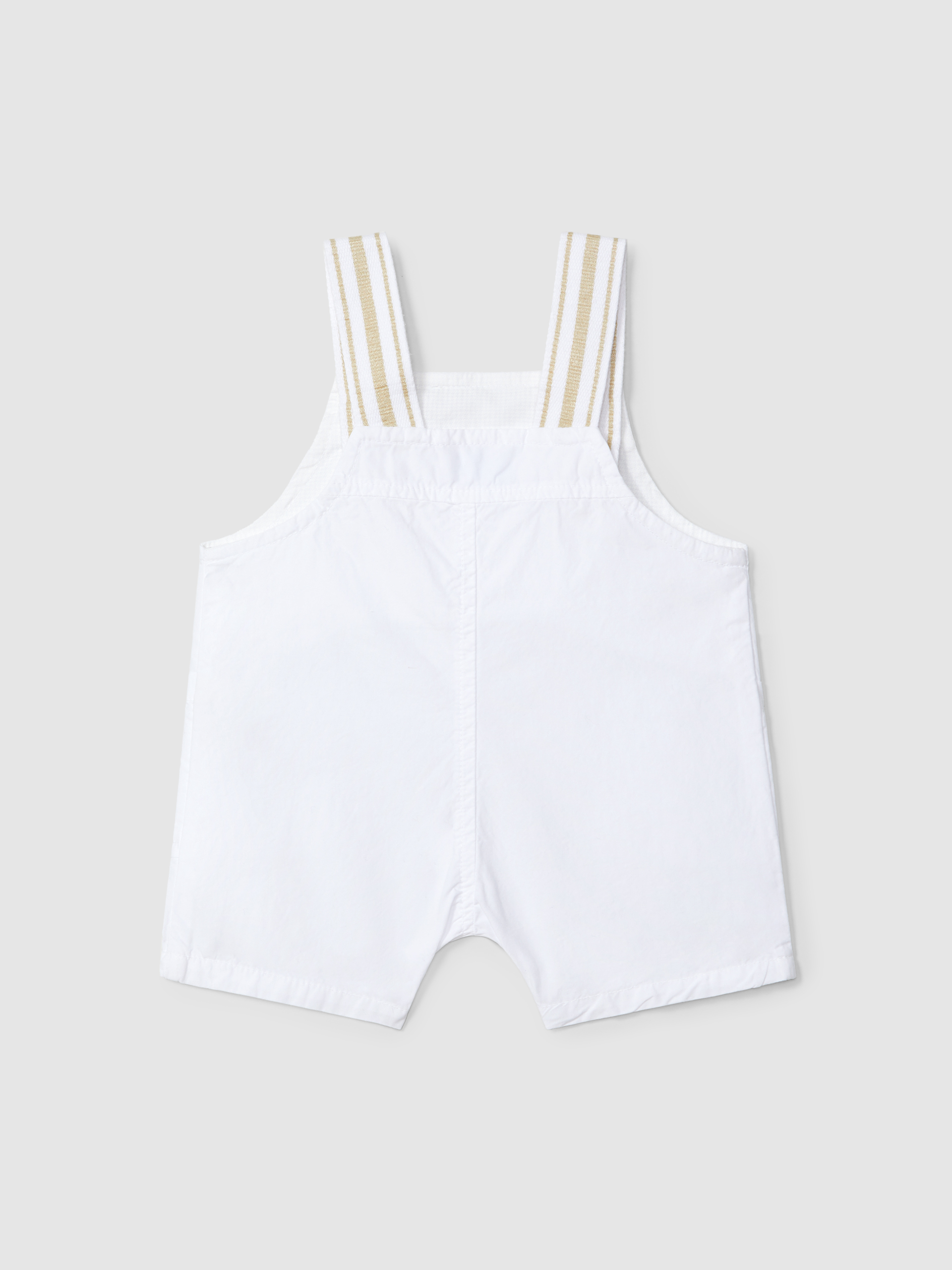 Short-salopette bretelles à rayures de couleur en contraste