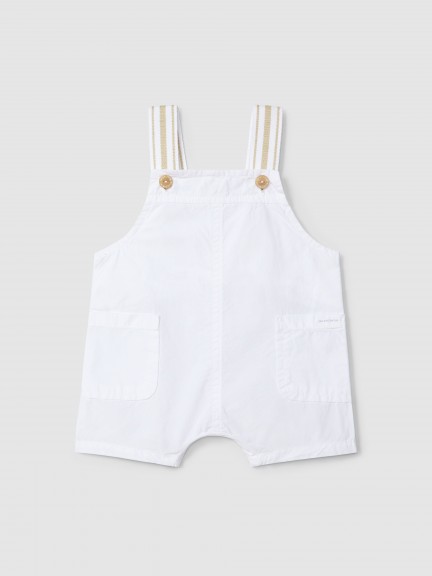 Dungaree shorts straps with stripes in contrast color