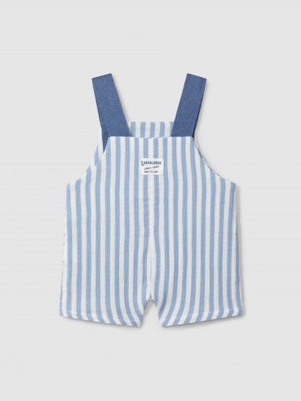 Striped gauze dungaree shorts Striped gauze dungaree shorts