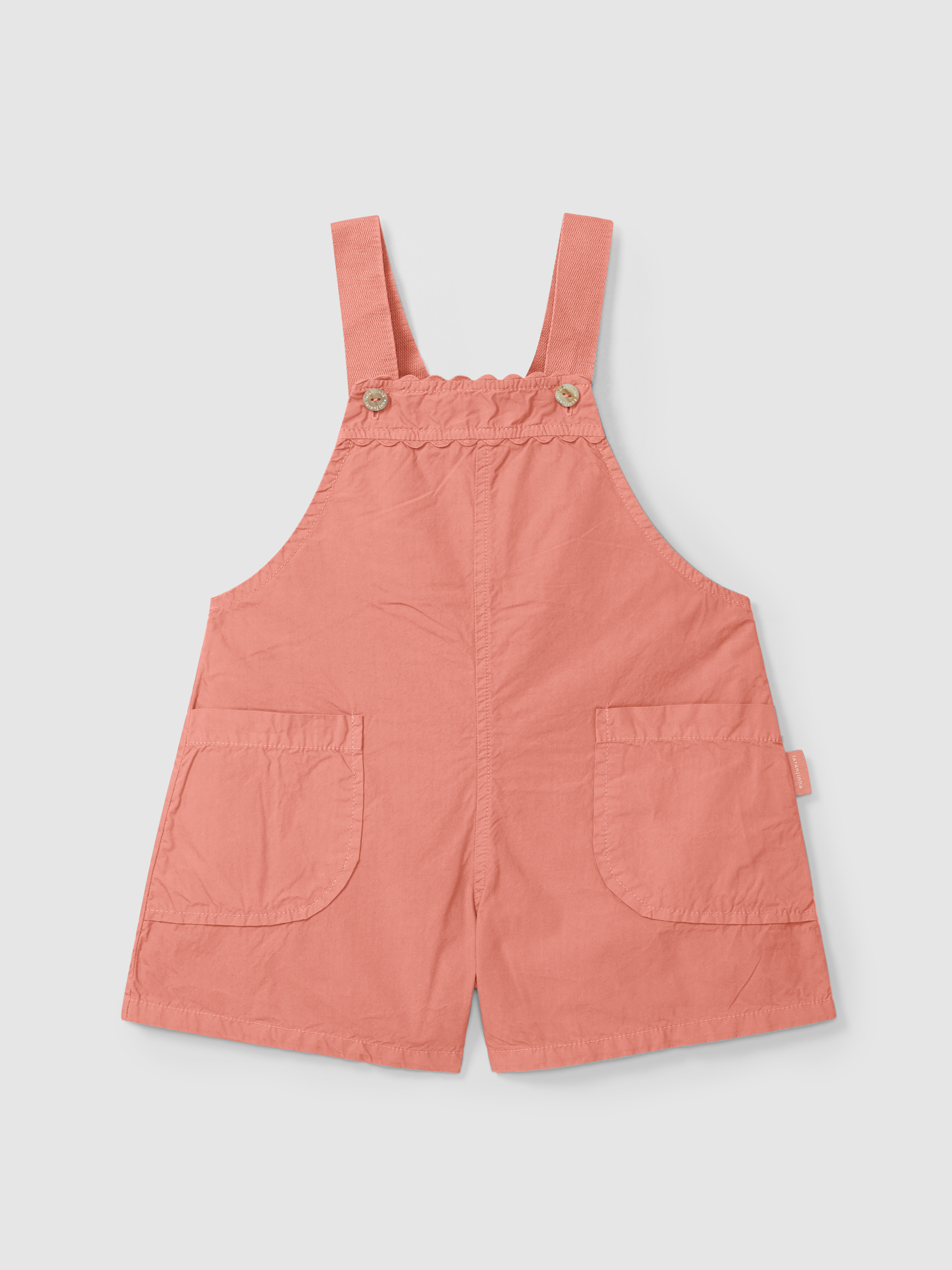 Twill dungaree shorts with rickrack detail